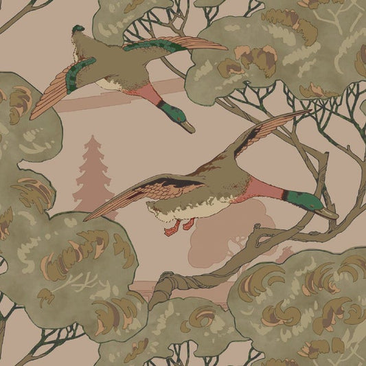 Grand Flying Ducks Wallpaper - Plaster
