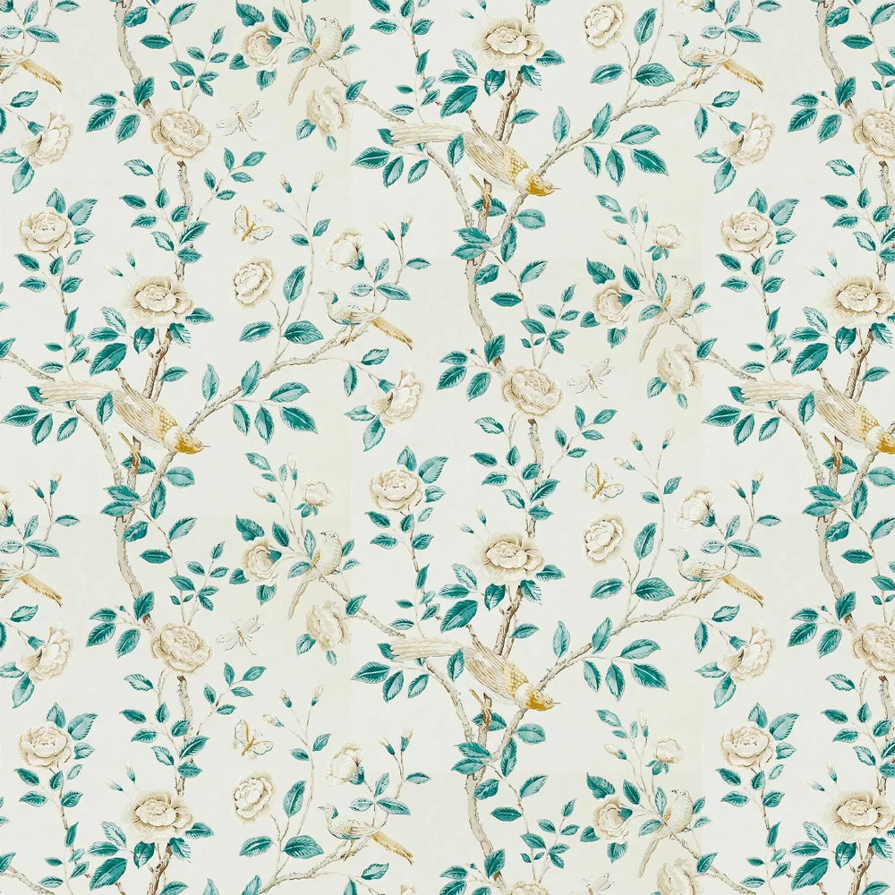 Andhara Wallpaper - Teal and Cream