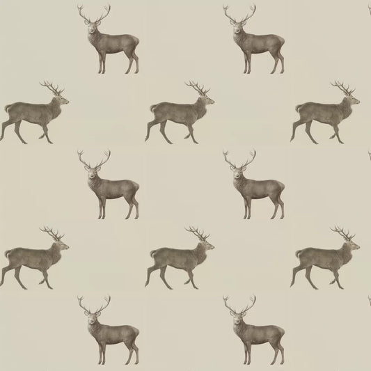 Evesham Deer Wallpaper - Birch Beige