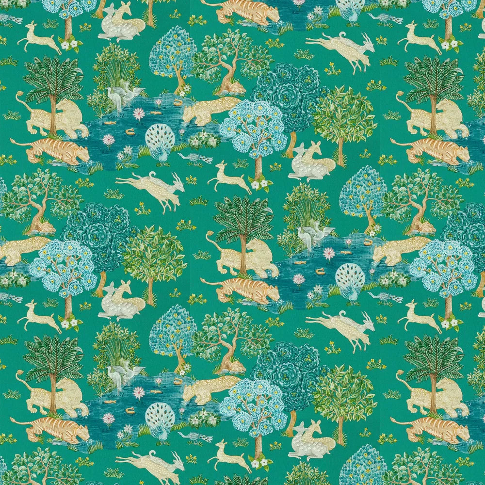 Sample - Pamir Wallpaper - Teal/Peacock