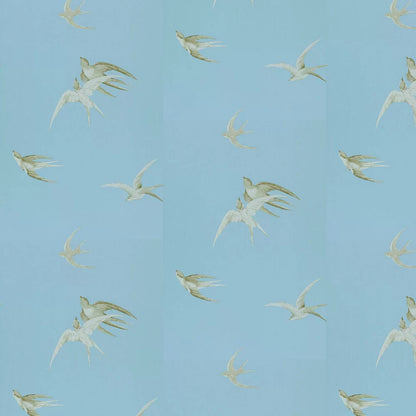 Swallows Wallpaper - Wedgwood Blue