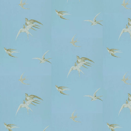 Swallows Wallpaper - Wedgwood Blue