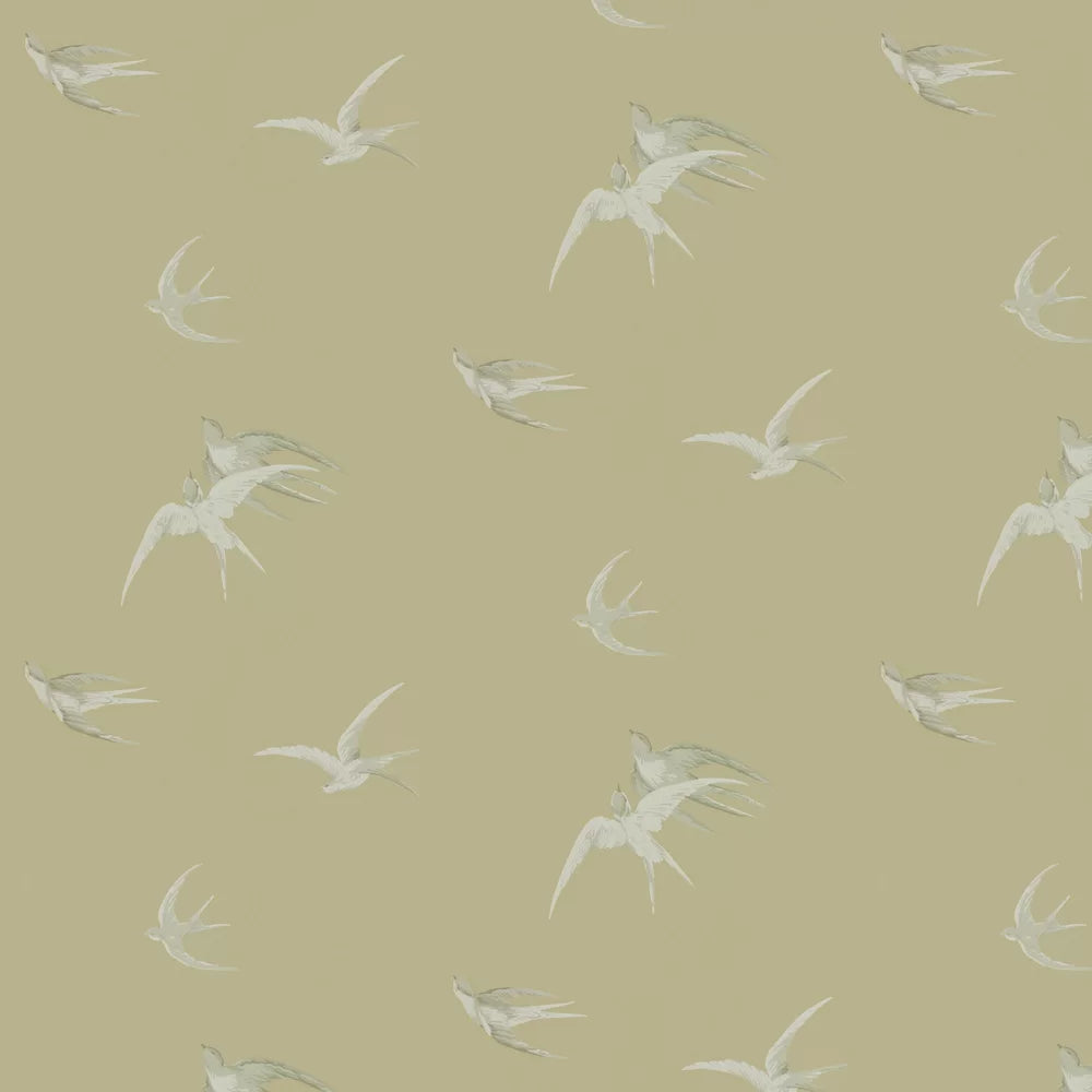 Swallows Wallpaper - Gold