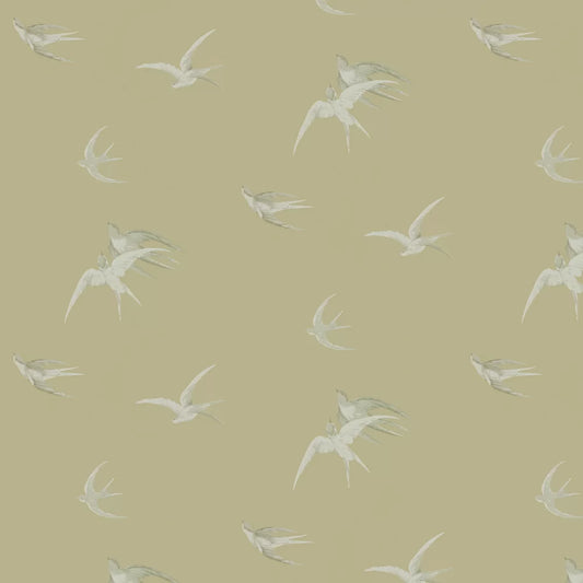 Swallows Wallpaper - Gold