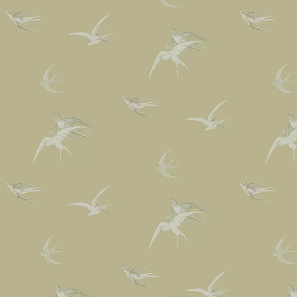 Sample - Swallows Wallpaper - Gold