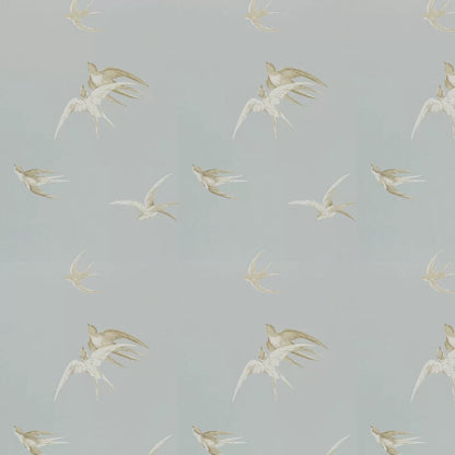 Swallows Wallpaper - Soft Grey