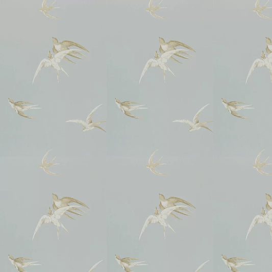 Swallows Wallpaper - Soft Grey