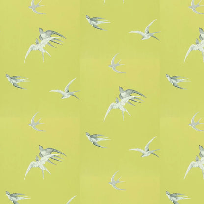 Swallows Wallpaper - Lime