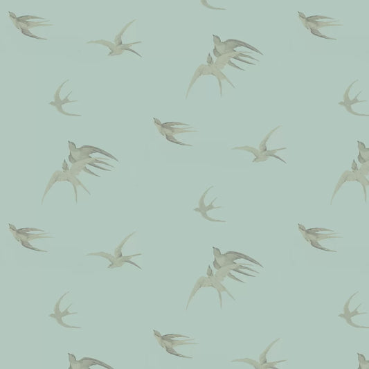 Swallows Wallpaper - Scotch Grey