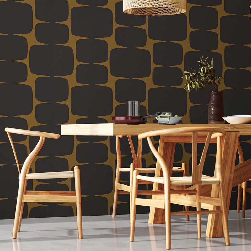 Lohko Wallpaper - Tumeric/Charcoal