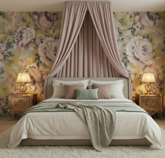 Seymour Avenue – Bedroom with Vintage Brass Bedside Tables