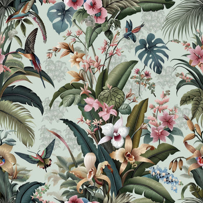 Singapura  Custom Printed Wallpaper - Smoky Blue