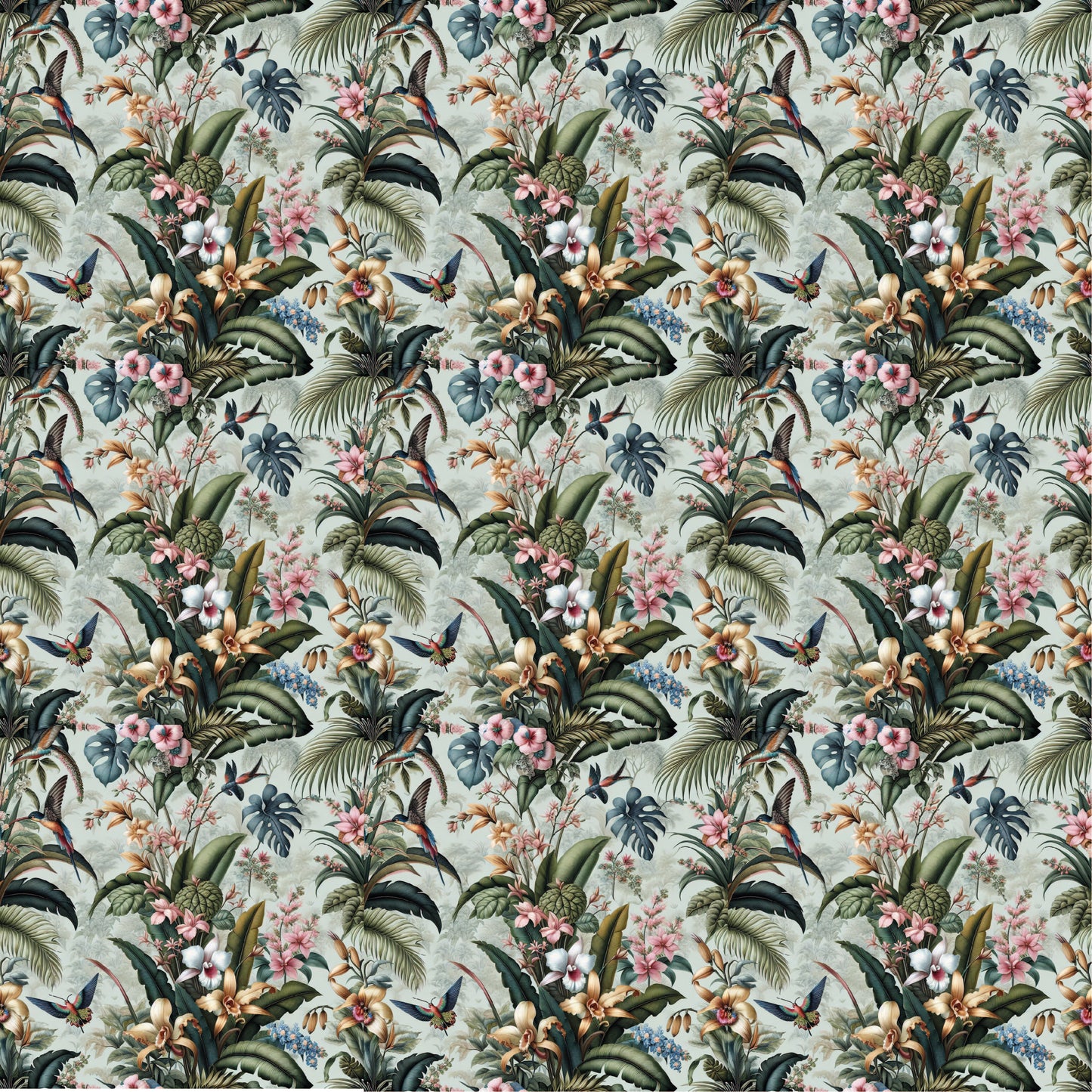 Singapura  Custom Printed Wallpaper - Smoky Blue