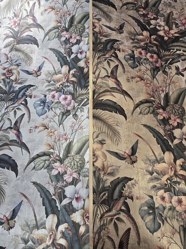 Sample - Singapura Custom Printed Wallpaper - Silver