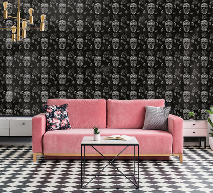 Skulls & Butterflies Custom Mural Wallpaper (per m²)