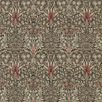 Snakeshead Wallpaper - Morris - Charcoal/Spice