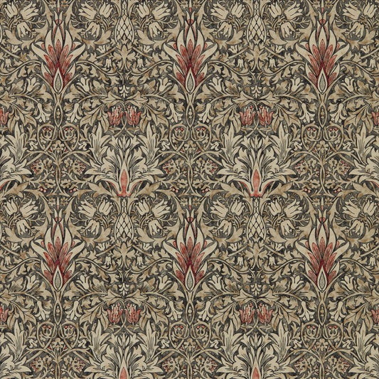 Snakeshead Wallpaper - Morris - Charcoal/Spice