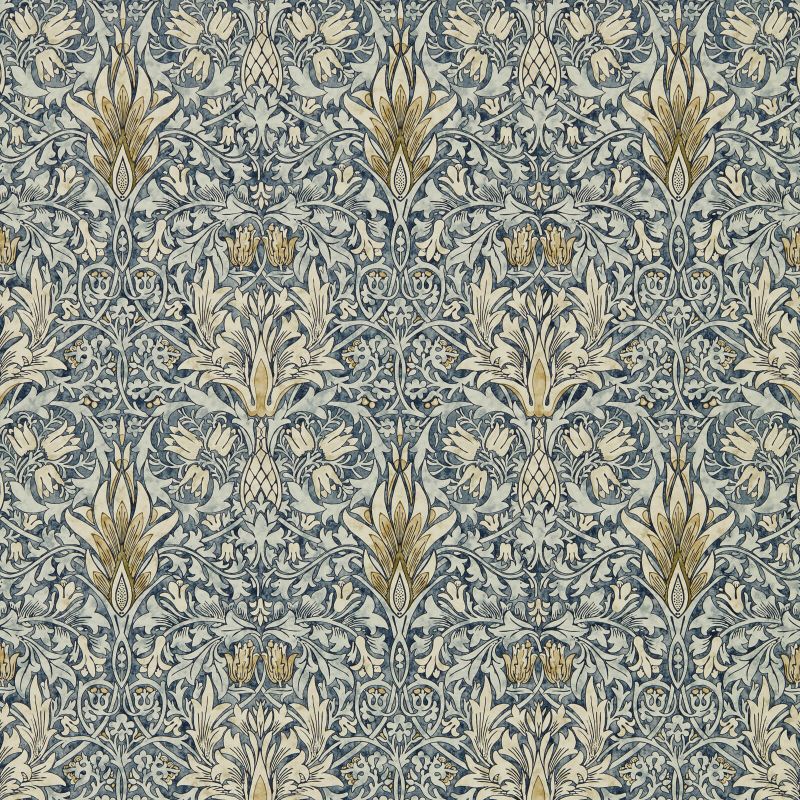 Snakeshead Wallpaper - Morris - Indigo/Cumin