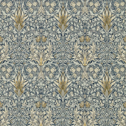 Snakeshead Wallpaper - Morris - Indigo/Cumin