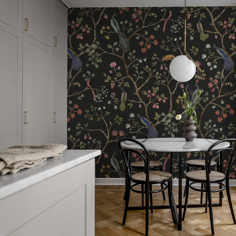 Songbirds - Midnight - Custom Sized Wallpaper Mural (per m2)