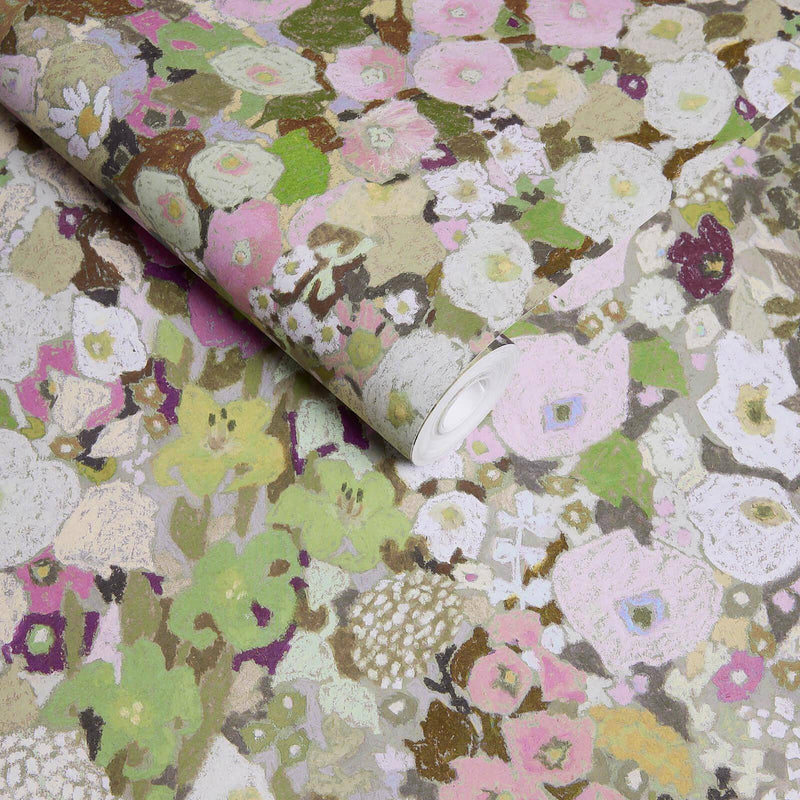 Hollyhocks Hybrid Wallpaper Mural - House of Hackney