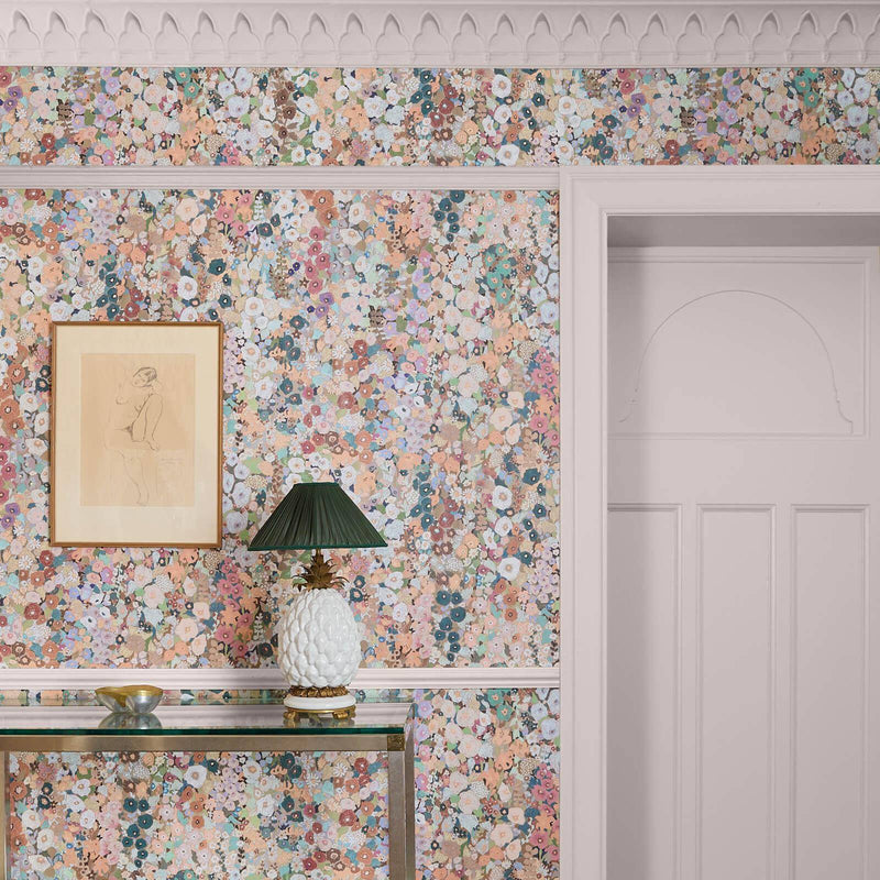 Hollyhocks Hybrid Wallpaper Mural - House of Hackney