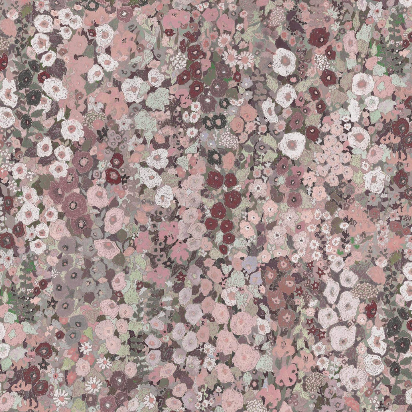 Hollyhocks Hybrid Wallpaper Mural - House of Hackney