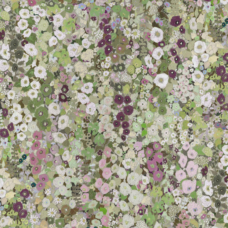 Hollyhocks Hybrid Wallpaper Mural - House of Hackney