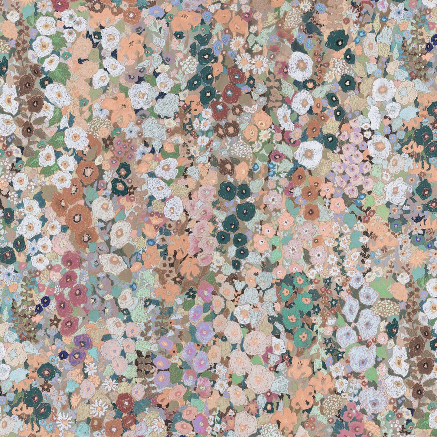 Hollyhocks Hybrid Wallpaper Mural - House of Hackney