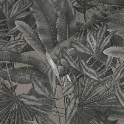 Exotic Jungle Wallpaper - Charcoal