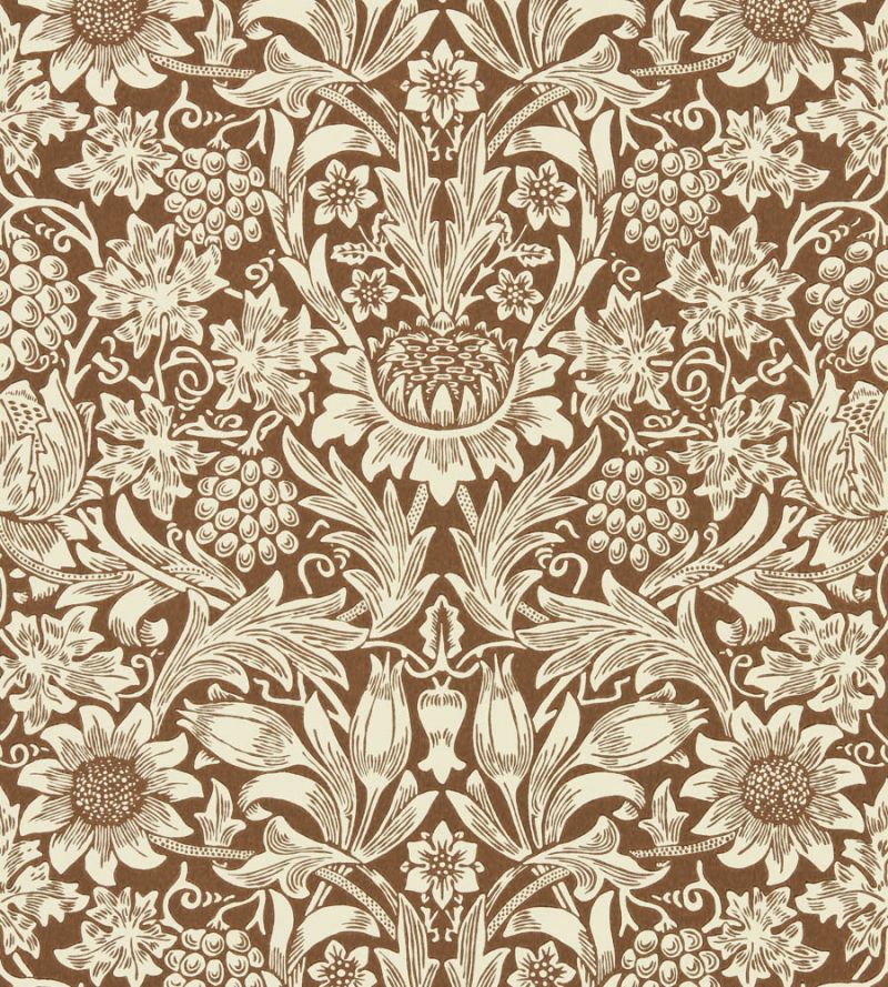 Sunflower Wallpaper - Chocolate/Cream