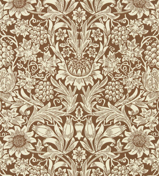 Sunflower Wallpaper - Chocolate/Cream