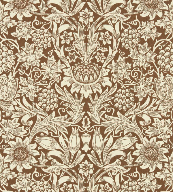 Sample - Sunflower Wallpaper - Chocolate/Cream