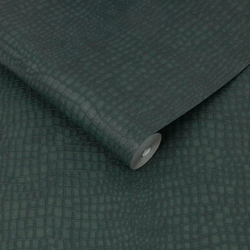 Crocodile Super Fresco Wallpapers - Dark Green