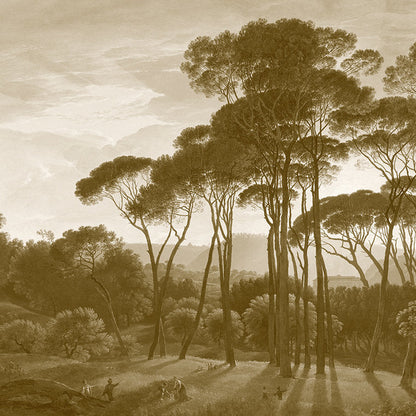 Italian Landscape - Custom Sized Wallpaper Mural (per m2) - Monotone