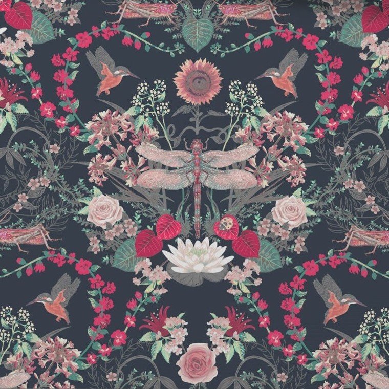 Garden Treasures Wallpaper - Starlight Black