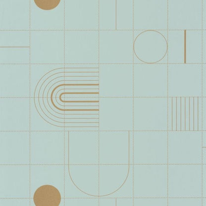 Golden Curves Wallpaper - Smoke Blue