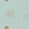 Golden Curves Wallpaper - Smoke Blue