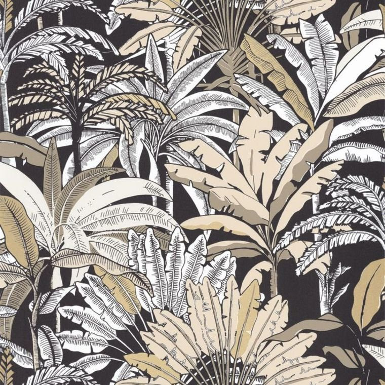 Evasion Wallpaper - Beige Noir Dore