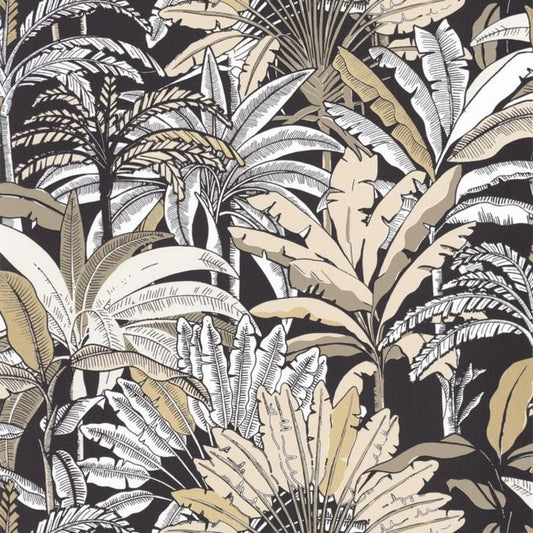 Evasion Wallpaper - Beige Noir Dore