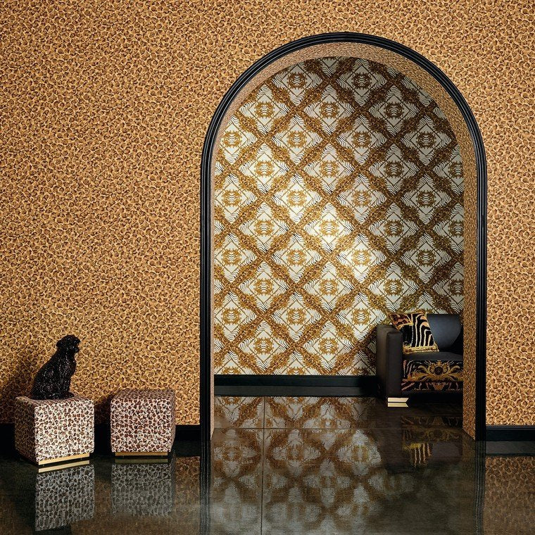 Sample - Versace Leopard Wallpaper (Versace 3 Collection) - Beige