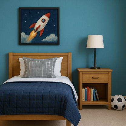 Uni Natte Wallpaper - Bleu Sephir - Last Roll