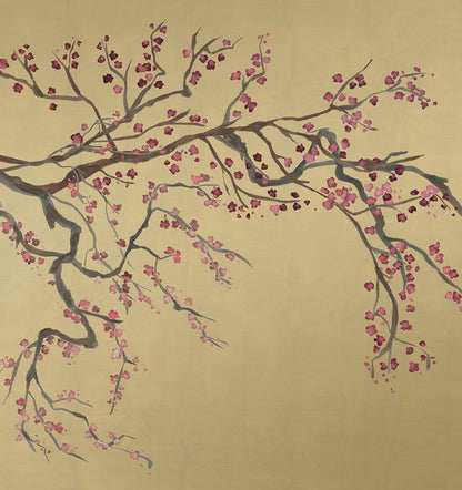 Takeda Cherry Blossom - Custom sized wallpaper mural (per/m2) - Gold