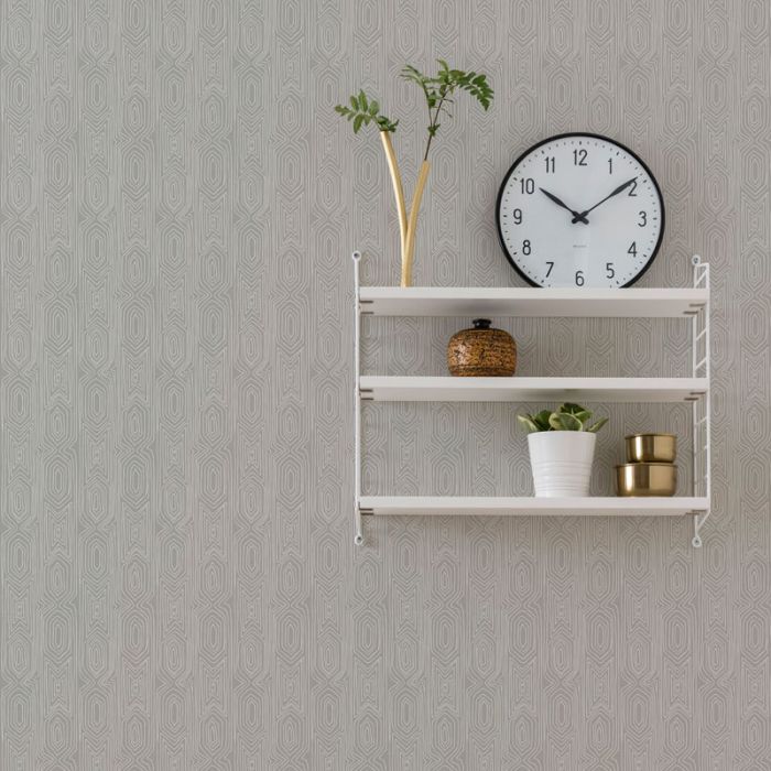 Linjelek Geometric Wallpaper - Grey