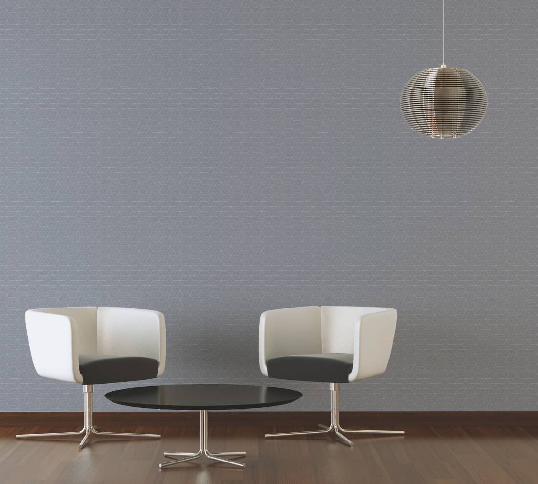 Abstract Allure - Geometric Metallic Wallpaper - Grey