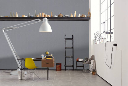 Abstract Allure - Geometric Metallic Wallpaper - Grey