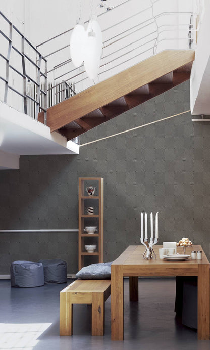 Metropolitan Grid - Abstract Vinyl Wallpaper - Grey