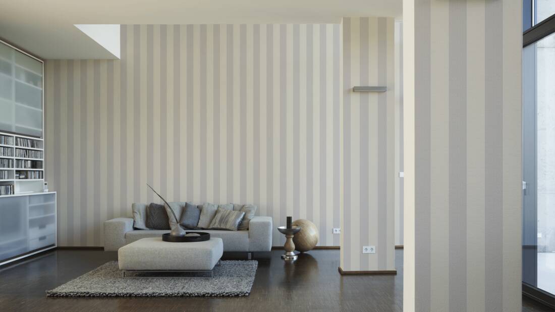 Timeless Stripes Heavy Weight Vinyl Wallpaper - Beige