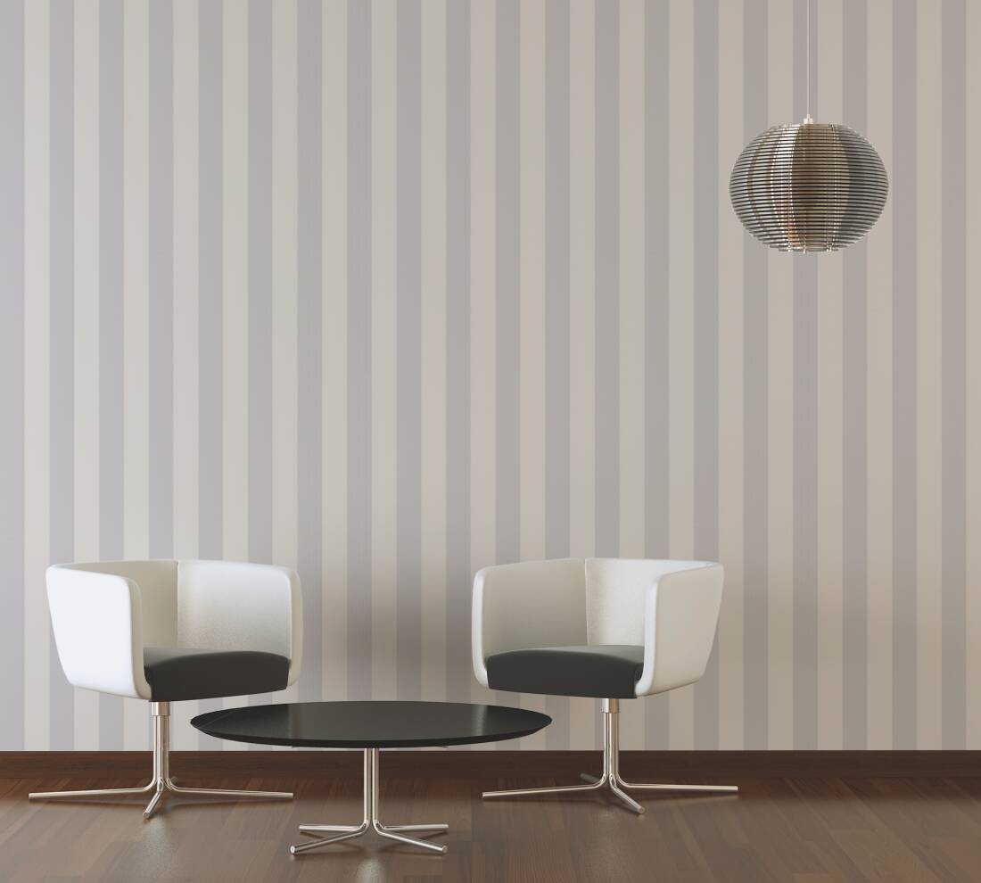 Timeless Stripes Heavy Weight Vinyl Wallpaper - Beige