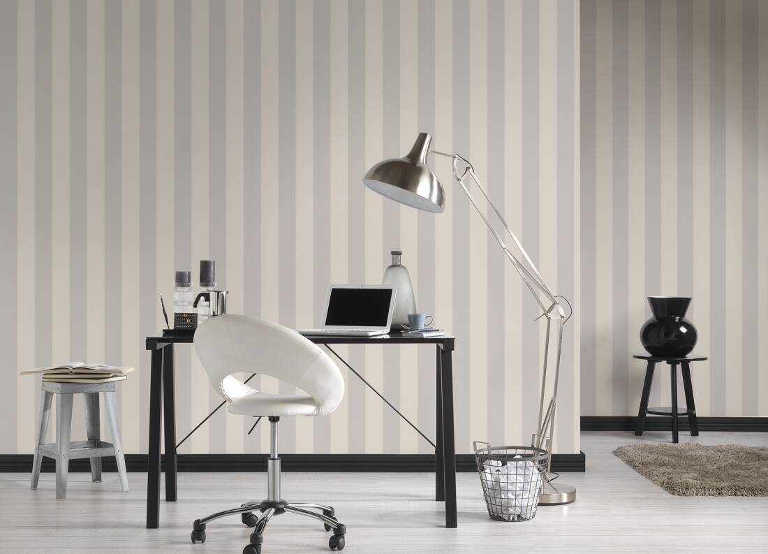 Timeless Stripes Heavy Weight Vinyl Wallpaper - Beige
